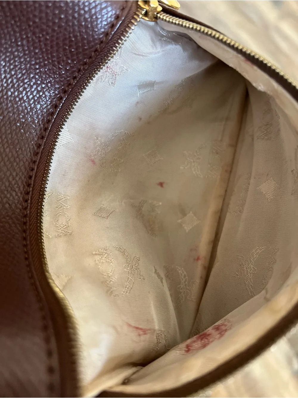 Rare Vintage MCM Brown Leather Drawstring Mini Backpack